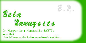 bela mamuzsits business card